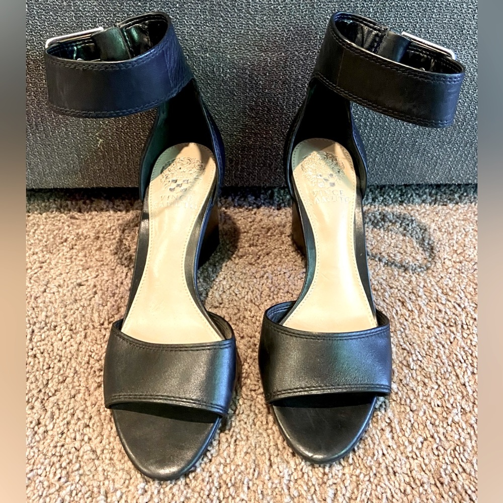 Vince Camuto Black Ankle Strap Heeled Sandal